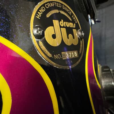 Rikki Rockett's POISON, 1991 Native Tongue Tour DW 5-Piece Drum Set, Purple Sparkle Flame image 11