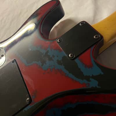 Arbor G-410 Electric Guitar SSS Strat Style Floyd 1980s - Washed Out Red / Blue image 13