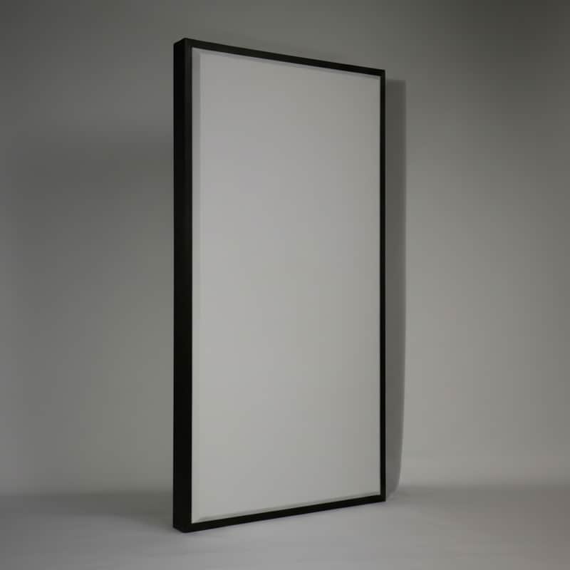 Custom Framed Acoustic Wall Panel | White Fabric & Black Wood Frame | Furniture-Quality Sound Absorbing Panel | Recording Studio, Home Studio, Mixing Room, Podcast Studio, Home Theater, Listening Room, Office & Vocal Booth | Made in USA image 1