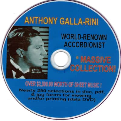 Anthony Galla-Rini Massive Accordion Sheet Music DVD WITH 161 Selections Knocky P{F-1 2026 image 1