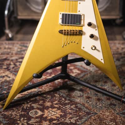 ESP LTD KH-V Kirk Hammett Signature Electric Guitar - Metallic Gold with Hardshell Case image 3