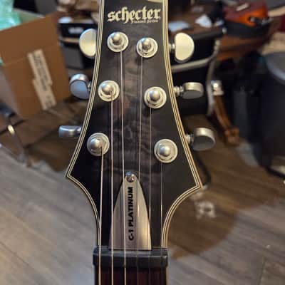 Schecter C-1 Platinum with Rosewood Fretboard 2014 - Present See-Thru Black Satin image 3