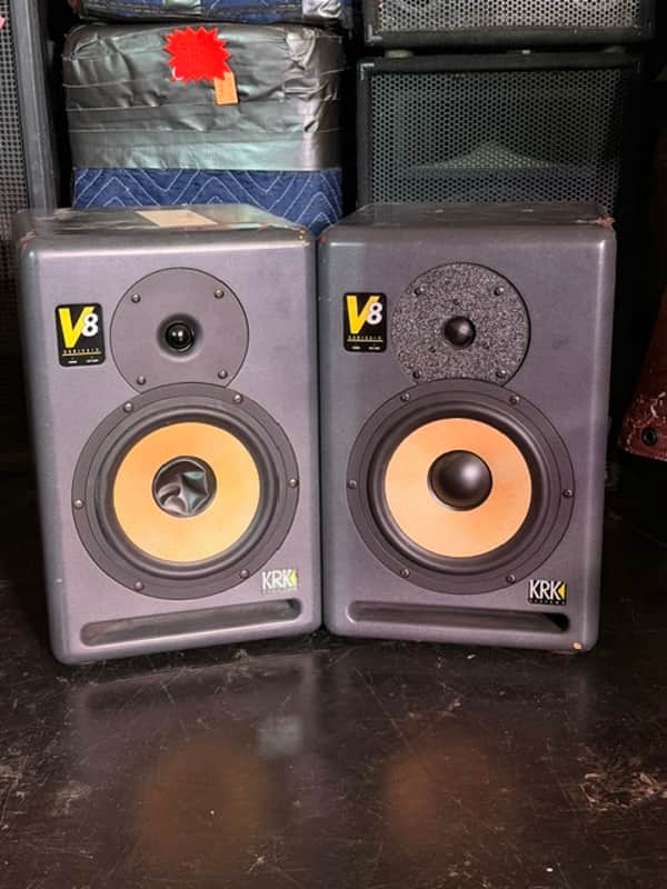 KRK V8 Series I Passive/Active Studio Monitors - Matching Pair (One Blown / Non-Functioning - Project Set) image 1