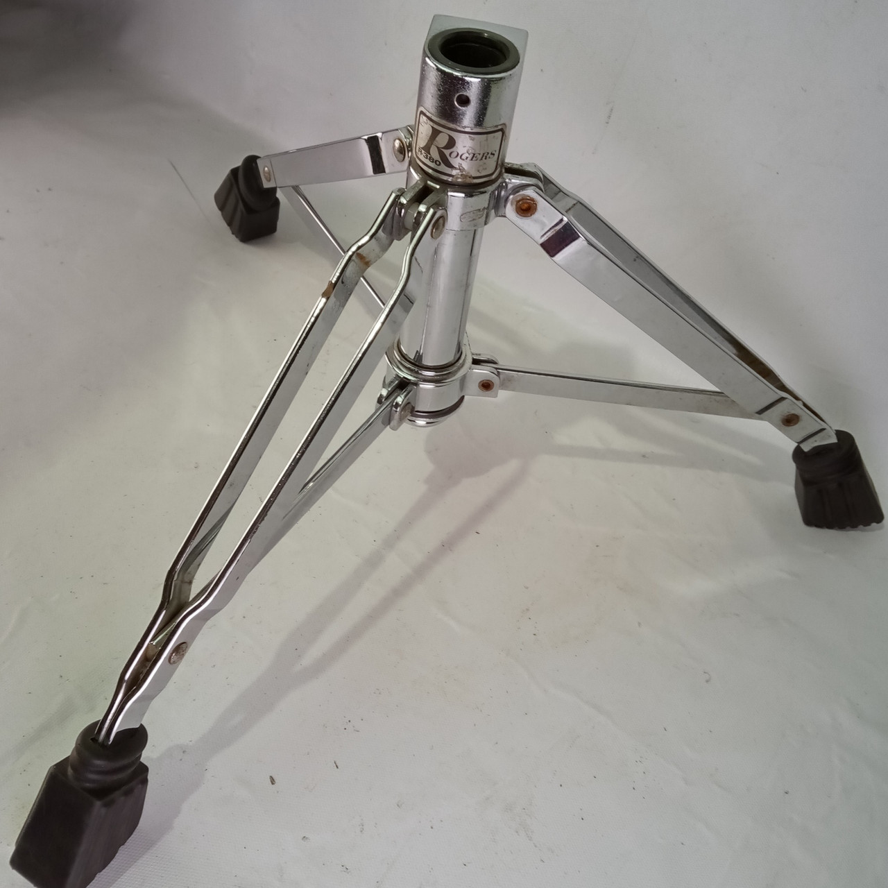 Rogers R380 Tripod Snare Stand Base Chrome Double-Braced Parts 1" Tube Receiver — main photograph