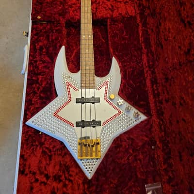Washburn Bootsy Collins Space Bass 2002 - White with Swarovski Crystals image 1