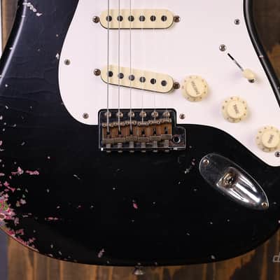 Fender Custom Shop Limited Edition Mischief Maker - Heavy Relic - Aged Black Over Pink Paisley image 4