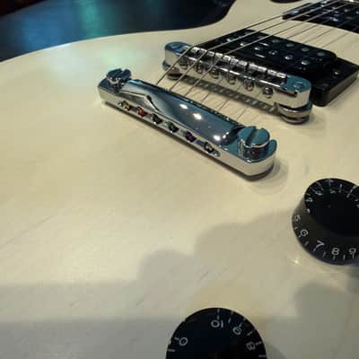 2013 Gibson Les Paul (LPJ) w/upgrades - Rubbed Trans White image 5