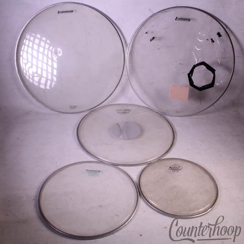 Ludwig Clear Drum Heads Pack/Set 2x 18"+15,12,10 Bass Batter/Resonant, Floor Tom image 1