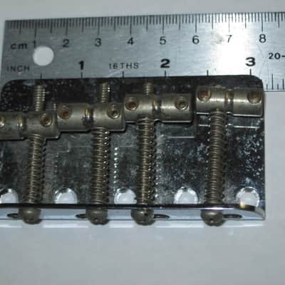 used lightly relic'd Fender Mexican P Bass Vintage Style BRIDGE full assembly Chrome (from 1994) also included is a used set of D'Addario bass strings image 12