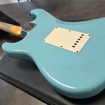 Fender Custom Shop Postmodern Journeyman Stratocaster 2016 Daphne Blue Relic Aged Roadworn American Vintage 60s 1960's Reissue USA Guitar close to Sonic Blue heavy relic post modern image 14