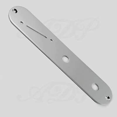 Telecaster chrome Control Plate 3/8, 9,5mm, slanted slot for switch image 1