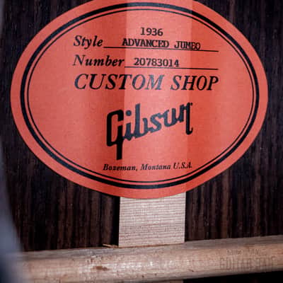 Gibson Custom Historic 1936 Advanced Jumbo Reissue, Adirondack Red Spruce, VOS Vintage Sunburst image 7