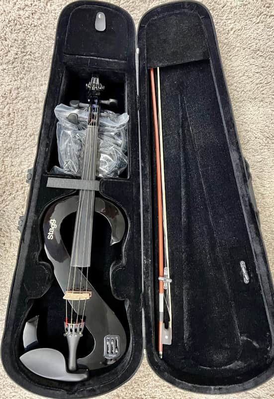 Stagg EVA 4/4-BK Black Silent Viola Package with case and Bow - DEMO image 1
