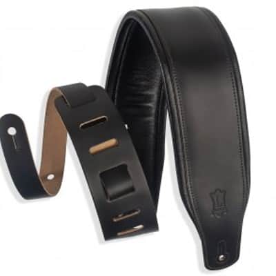 Levy's M26PD-BLK 3" Black Top Grain Leather Strap image 1