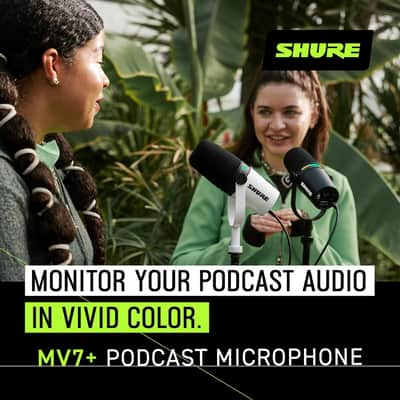 Shure MV7+ Podcast Dynamic Microphone with Stand USB-C+XLR Outputs OBS Certified image 3