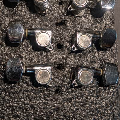 (#T472) Die-Cast Chrome Tuner Set With Bushings And Washers image 1