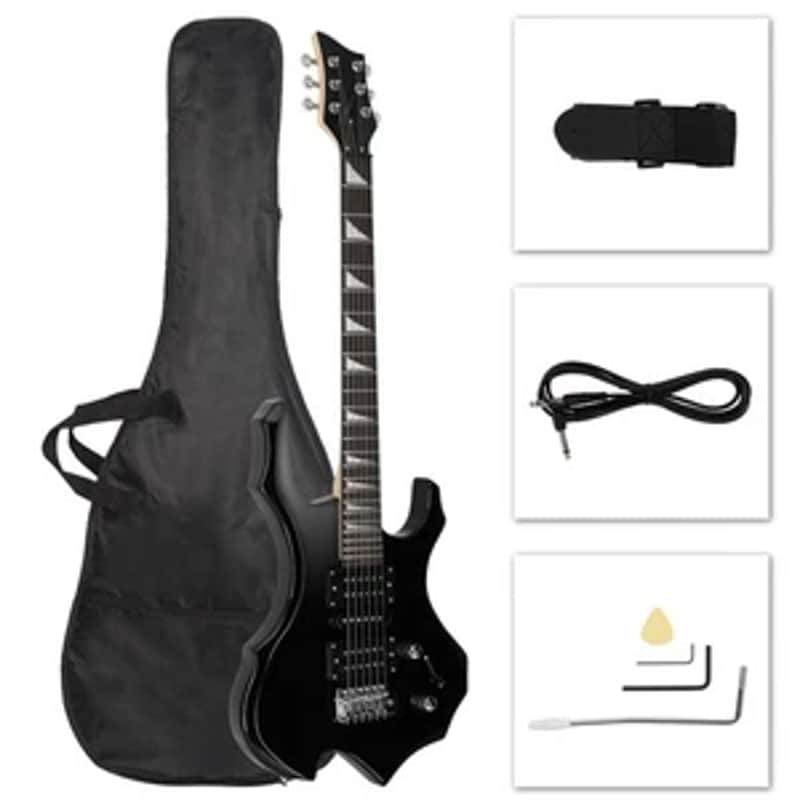 New Electric Guitar Black Flame Type Right-Handed image 1