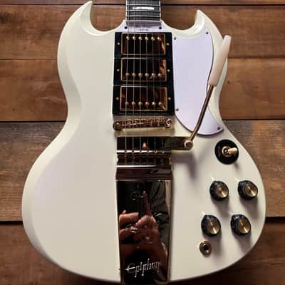 Epiphone Inspired by 63 Les Paul Custom Maestro Classic White w/case image 1
