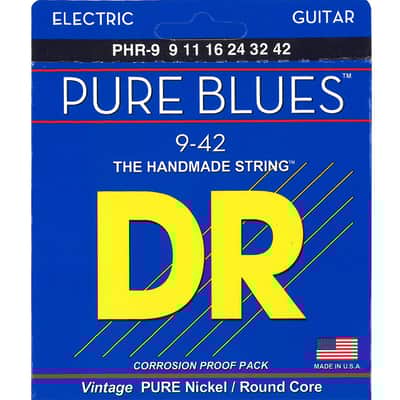 DR Strings PHR-9 PURE BLUES™ - Pure Nickel Electric Guitar Strings: Light 9-42