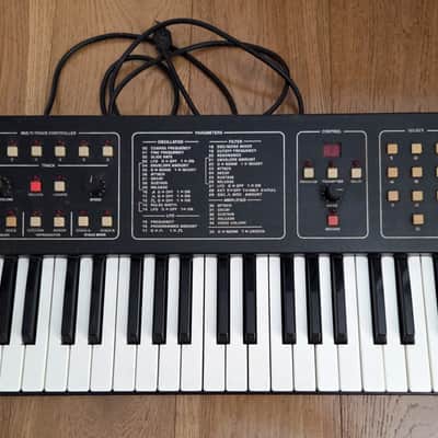 Sequential Six-Trak 49-Key 6-Voice Polyphonic Synthesizer 1984 - 1985 - Black with Wood Sides image 1