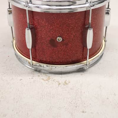 Japanese 8x12" Rack Tom Drum Vintage 1970's Red Sparkle image 5