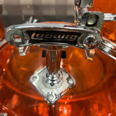 1974 Vintage Ludwig Vistalite 3-Piece Drum Set, Orange image 4