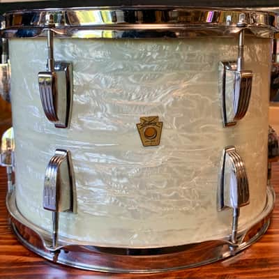 Ludwig White Marine Pearl 1960's -4 Piece Drum Set  W/ Jazz Festival SD image 3