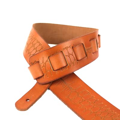 Walker & Williams SP-77 Tiger Tan All Italian Leather Strap with Ostrich Leg Tooling image 2