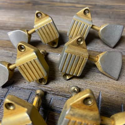 Kluson Waffle back Gibson tuners 1960s Gold aged image 8