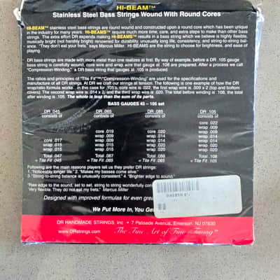 Brand new, unopened DR Hi-Beam round wound bass strings .045 .064 .085 .105 image 2