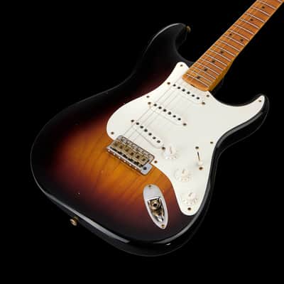Fender Custom Shop 1955 Stratocaster Compound Radius Journeyman Relic - Aged 2-Tone Sunburst-Sunburst image 5
