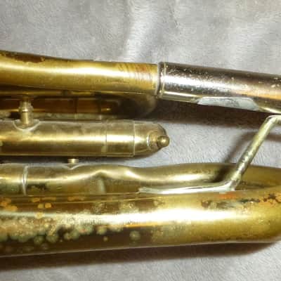 Vintage Silvertone Cornet 1968 - 1969 made in Elkhart Indiana Vincent Bach Corp 7-c Mouthpiece FOR PARTS OR REPAIR image 6