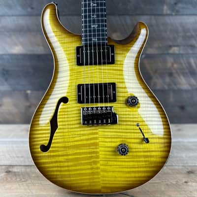PRS Wood Library Custom 24 Semi-Hollow Flame Maple 10 Top Korina Body/Neck Ebony FB - Livingston Lemondrop 394891 image 1