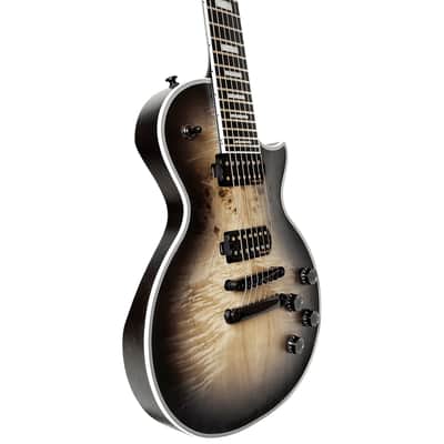 10S GF Modern 7 String Poplar Burl Single Cut Electric Guitar Open Core Black Burst Matte image 8
