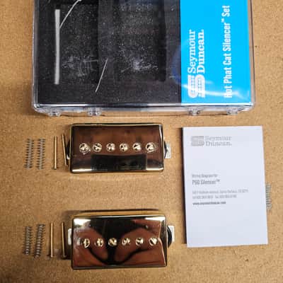 Used Seymour Duncan Hot Phat Cat Silencer Pickup Set - Gold Covers image 1