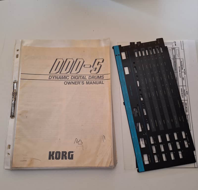 Korg DDD-5 - Manual + Rhythm Overlay Sheet Part image 1