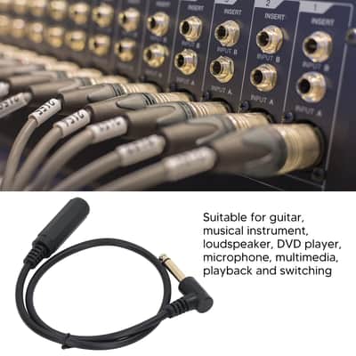 Audio Cable 0.5m 1/4in Mono Right Angle 6.35mm Male to Female Stereo Extension Cable for Microphone image 5