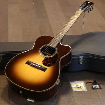 John Kinnaird OMK Custom Brazillian & Adirondack Acoustic Guitar Vintage Sunburst + OHSC