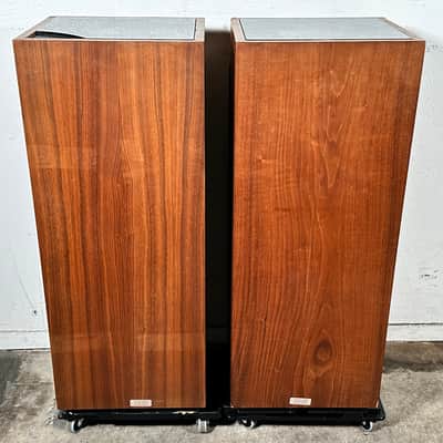 Mid Century Modern Speakers KLH Set 355 The Baron Tower Walnut Glass image 14
