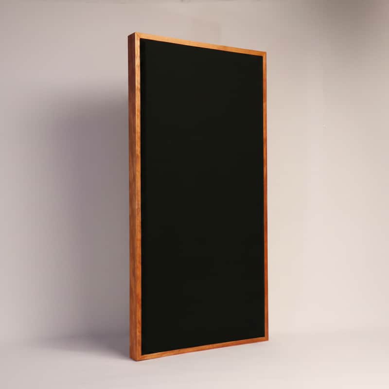 Custom Framed Acoustic Wall Panel | Black Fabric & Gunstock Wood Frame | Furniture-Quality Sound Absorbing Panel | Recording Studio, Home Studio, Mixing Room, Podcast Studio, Home Theater, Listening Room, Office & Vocal Booth | Made in USA image 1
