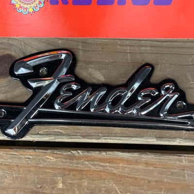 Fender Logo Emblem Metal Case Plate image 2