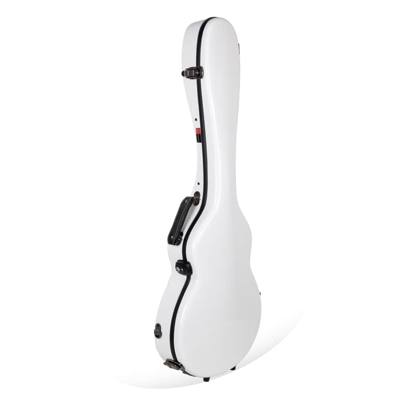 Crossrock Deluxe Fiberglass Guitar Case for Les Paul Electric Guitars with TSA lock-White image 1