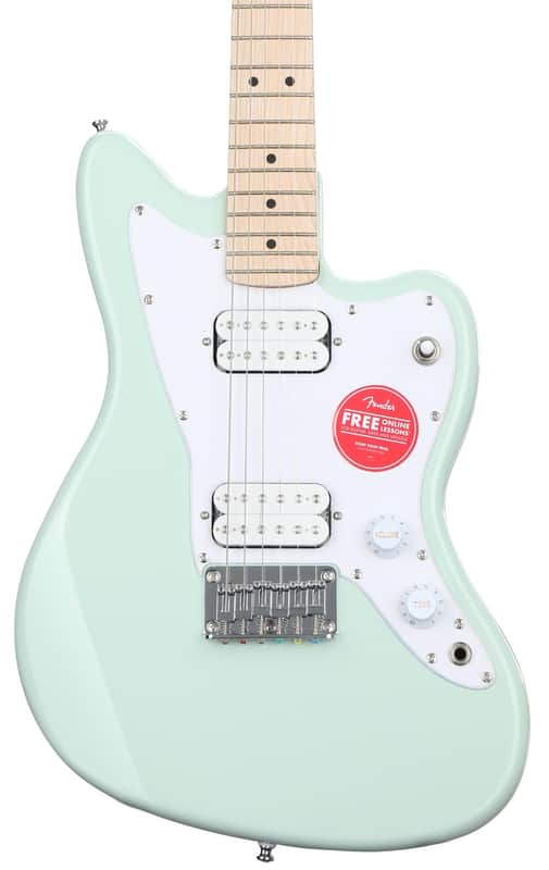 Squier Mini Jazzmaster HH Electric Guitar - Surf Green with Maple Fingerboard image 1