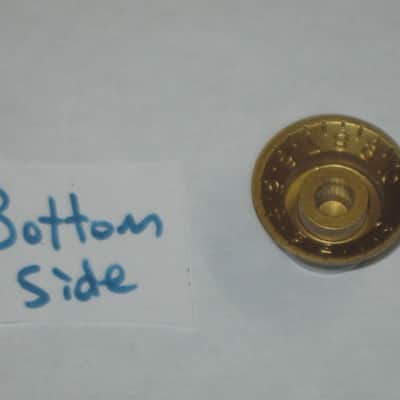 ONE very lite use genuine Gibson TONE (small print) knob from PRMK-030 set (only ONE TONE knob for sale / the other three knobs NOT included)  late 2000s or early 2010s - Knob is Gold with White Numbers & White Dashes (Gold Reflector w/ Small Black Print) image 9
