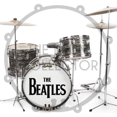 The Beatles 1966 Logo, Repro Adhesive Decal Set for Bass Drum Reso -012- image 3