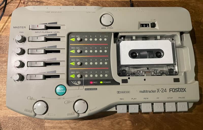 [Very Rare] Fostex X24 4 Track Cassette Multitracker Portastudio 1998 - Grey image 1