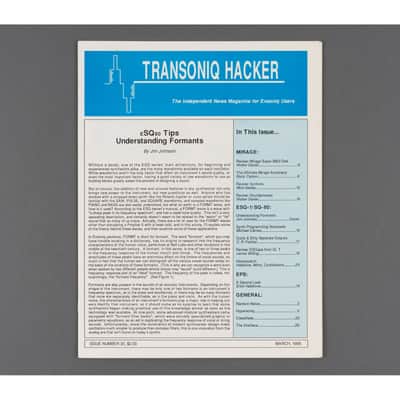 Transoniq Hacker Ensoniq User's Newsletter Issue #33