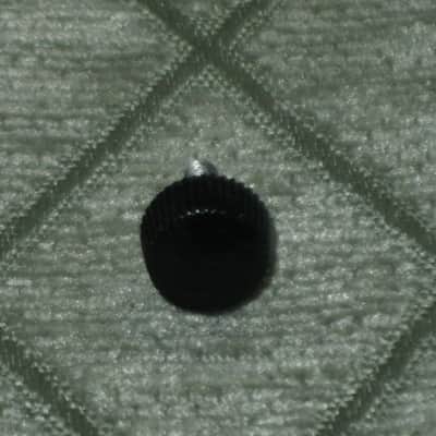 ONE used genuine Boss thumb screw (black hard plastic head) 1990s -2010s - HEAD: Black hard plastic- Top Side has light surface cloudiness, outer sides are ribbed - have some tiny nicks /  threaded shaft is silver color metal (but has discoloration) image 4
