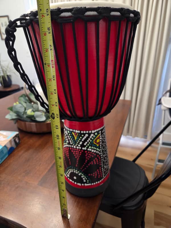 Djembe hand drum 20x10 - Red image 1
