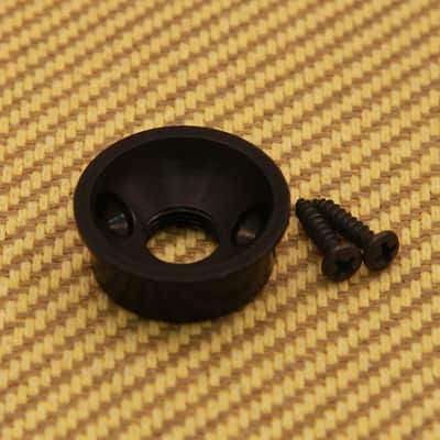 AP-5270-003 Electrosocket Round Black Anodized Aluminum Jack Plate For Tele